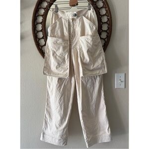 cult gaia topanga ivory wide leg oversized pockets cargo pants size XS